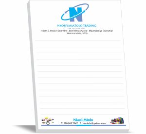 Nkosiyamatolo Trading A5 Notepad